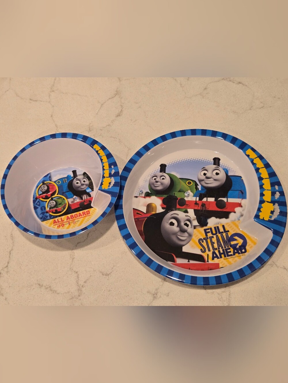 2012 Thomas The Train & Friends Childs Plate And Matching Bowl.